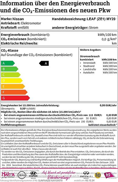 Nissan Leaf (ZE1) MY20 150ps 40kw N-Connecta, WP, LED N-Connte